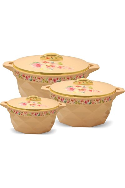 Dinex Insulated Casserole Set of 3 Pieces 1500, 2500, 4500 ml | Glossy Beige