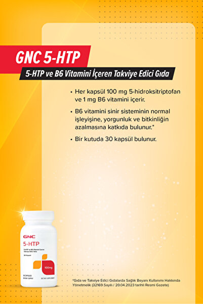 GNC 5-HTP 30 Kapsül