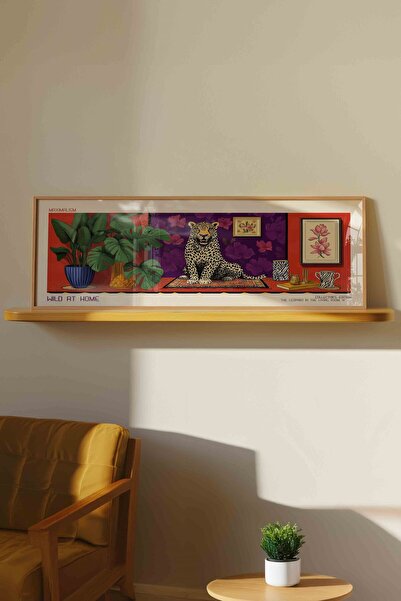 Buka Shops Wild at Home Leopar Maksimalist Panoramik Çerçeveli Tablo
