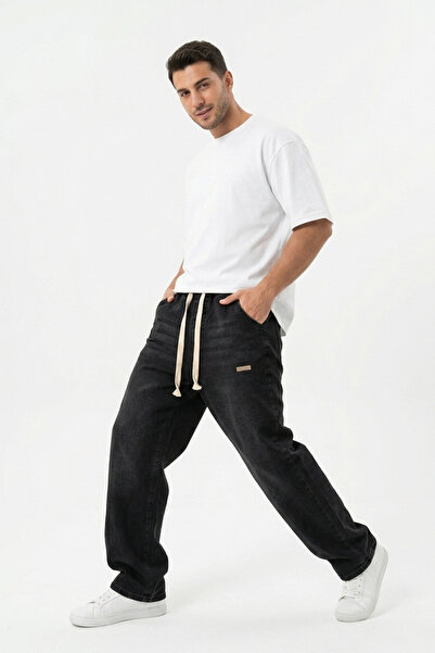 Bigdart Muške široke jeans pantalone opuštenog kroja 30073 - crne