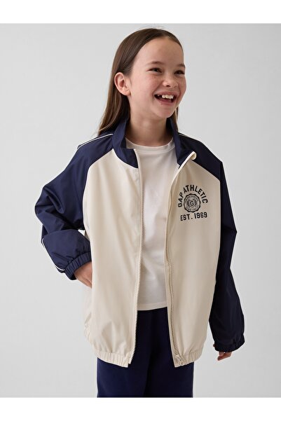 GAP Kız Çocuk Lacivert Athletic Logo Rüzgarlık