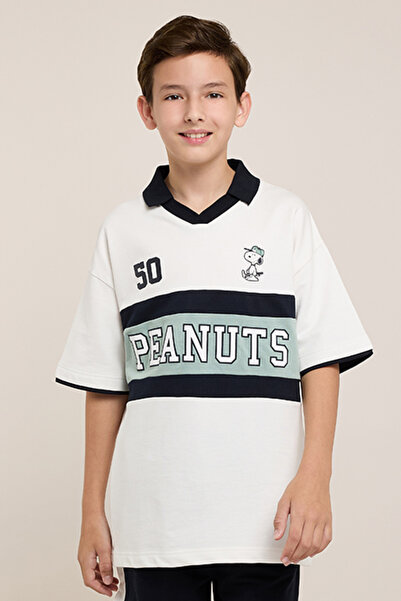 R&B Naruto Print Polo T-Shirt with Short Sleeves