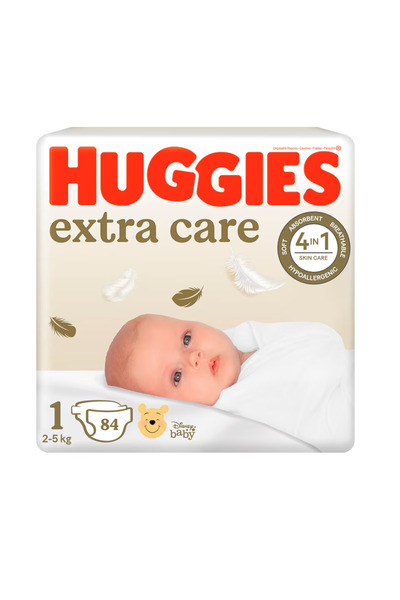 Huggies Scutece Extra Care 1, Mega, 2-5 kg, 84 buc