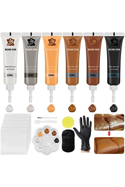 OEM Liquid Leather Repair Kit 6 Colours Mixable for Furniture & Car – Assorted