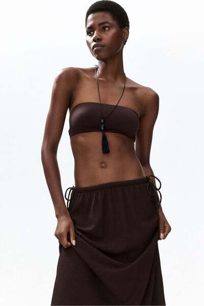 H&M Crinkled drawstring skirt