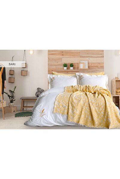 İyi Geceler İstanbul Muslin Embroidered Bedding Set Armoni Yellow