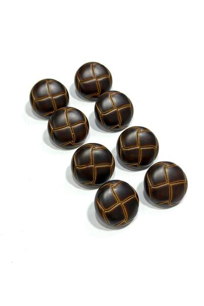 karantuhafiye Brown Leather Look Italian Cardigan Vest Button / 1.7 cm / 8 Pi...