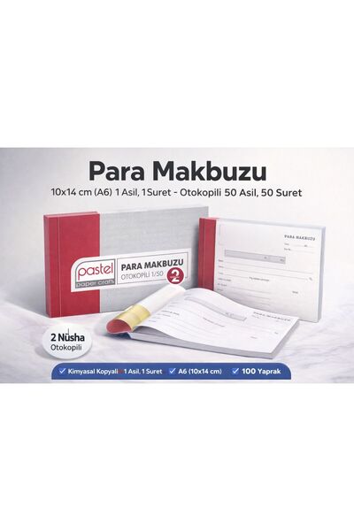 pastel paper craft Para Makbuzu 10x14 cm (A6) 1/50 (50 asıl 50 suret 100 yapr...