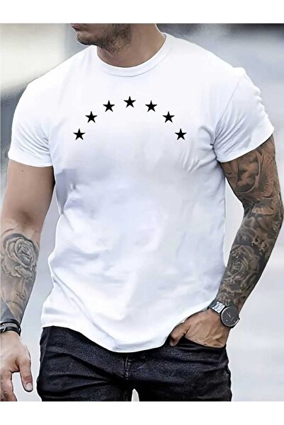 tkn your style Ανδρικό βαμβακερό μπλουζάκι με σχέδιο Star Print Trend