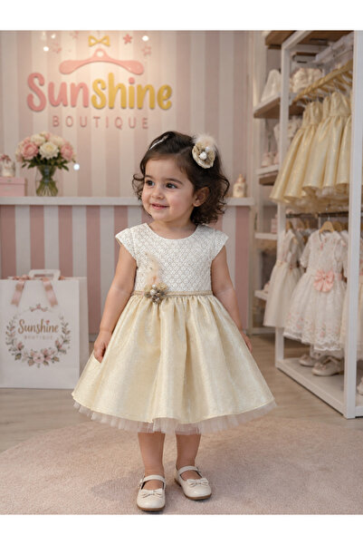 sunshine boutique15 Gold Newborn Baby Occasion Dress from 6 Months to 2 Years...