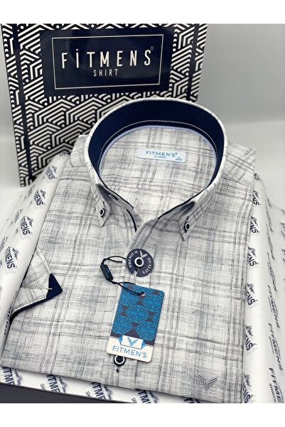 Fitmens Classic Short Sleeve Linen Collar Buttoned Gift Boxed Men's Shirt Fs-...