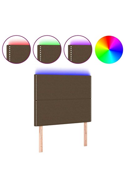 vidaxl Tăblie de pat cu LED, maro închis, 90x5x118/128 cm, textil