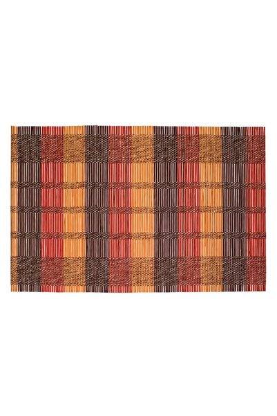 OEM Suport Pentru Farfurii, Multicolor, Model Geometric, Bambus, 45x30cm