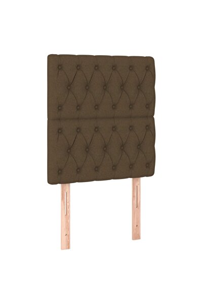 vidaxl Tăblie de pat maro închis 80x7x118/128 cm, material textil