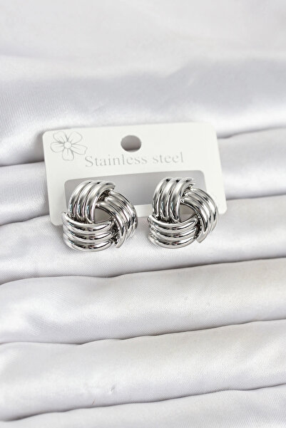 Clariss 316L Steel Silver Color Spiral Model Women's Earrings