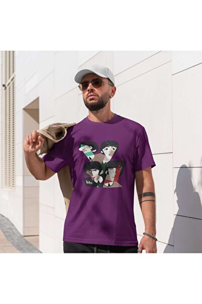 iLovePrints Abstract Portrait of The Beatles Tshirt