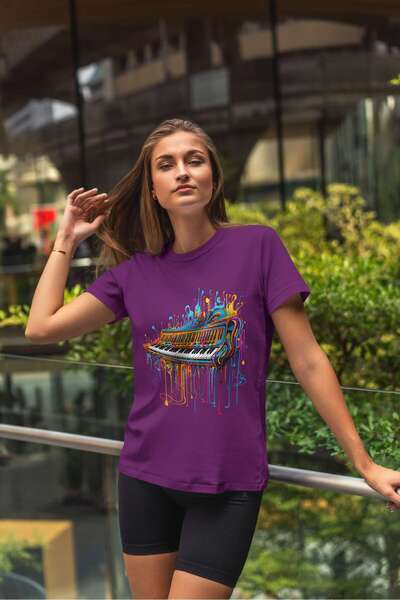 iLovePrints Colorful Abstract Piano Art Tshirt