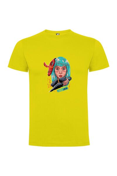 iLovePrints Blue-haired Snake Assassin Tshirt