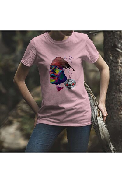 iLovePrints Colorful Portrait with Guns N' Roses Logo Tshirt
