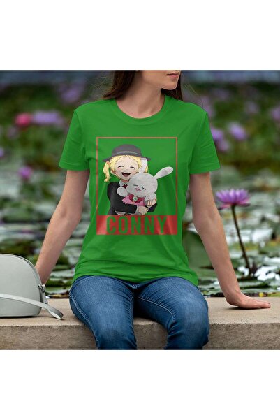 iLovePrints Happy Cartoon Character with Bunny Tshirt