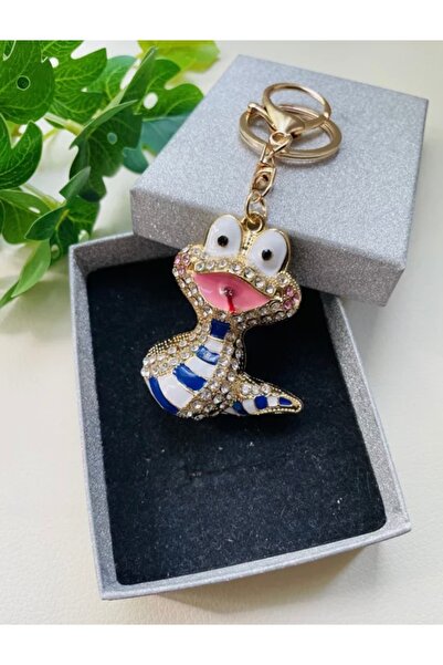Viranes Cute snake figured stone bag ornament, keychain, phone charm