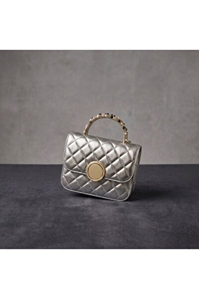 Generic TOP Choice Premium Quilted Shoulder Bag with Pearl Accent Handle