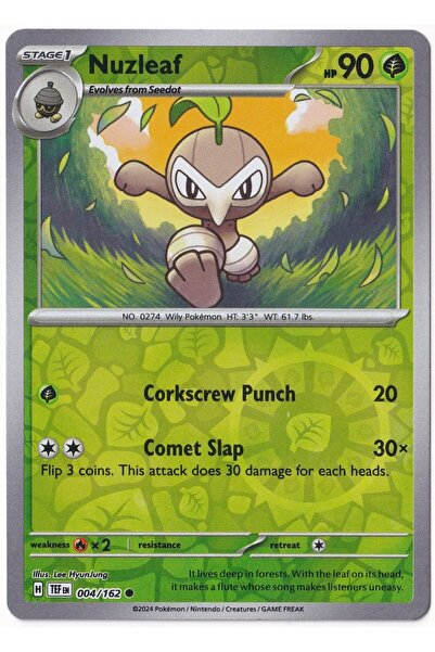 Pokemon Nuzleaf [Reverse Holo] 004/162 - Temporal Forces - Card (Mint)