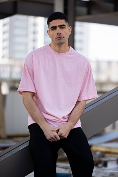 JENOLAN Plain Basic Unprinted Men's Oversize T-shirt Casual Boyfirend