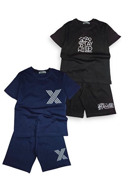 Minik Motion Set of 2 Short Sleeve T-Shirts and Shorts for Children Minikmoti...