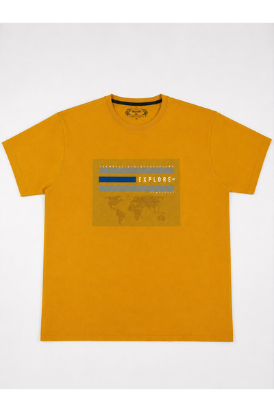 ANNEX Tricou supradimensionat pentru bărbați, cu decolteu în formă de O și im...