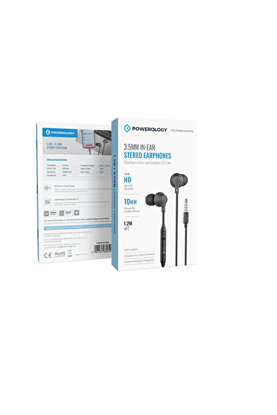 Powerology 3.5mm In-Ear Stereo Earphones Black