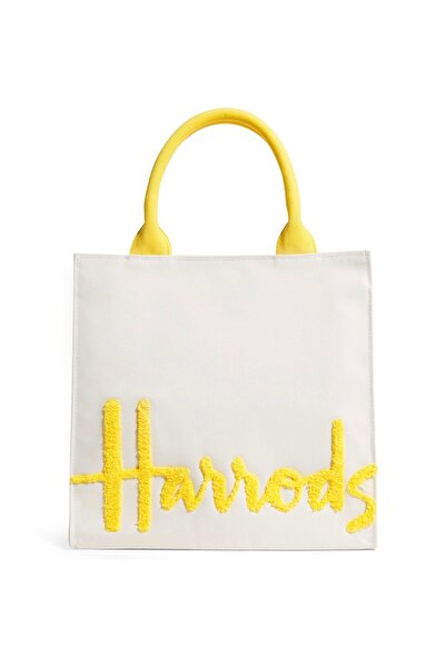Harrods حقيبة يد من القطن لون اصفر مقاس صغير (اصلي من شركة هارودز العالمية - ...
