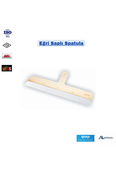 Apeksal Skarp Eğri Saplı Spatula 40 Cm Paslanmaz Çelik Macun Sıva Düzeltme Te...