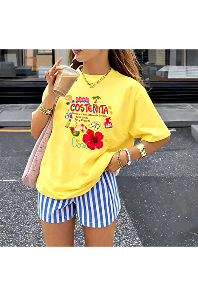 SUNFREE Costenita Printed Oversize Short Sleeve Basic Tshirt
