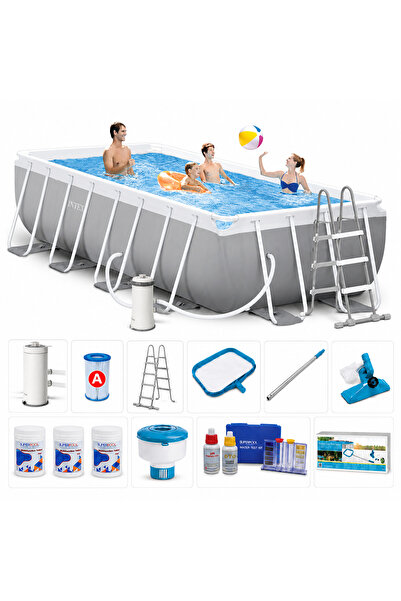 Intex 26790 Prefabrik Havuz 400x200x122cm Merdiven + Filtre + Bakım Seti