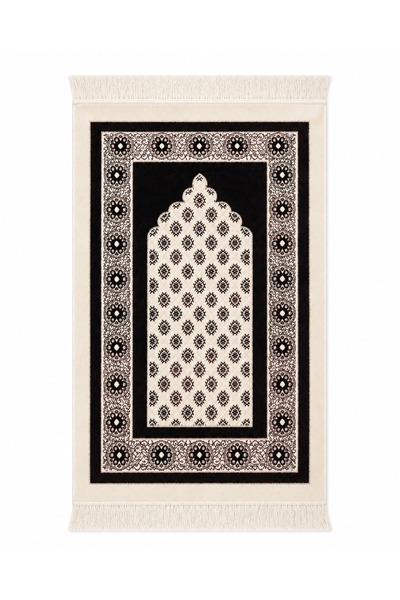 Waaw Velvet Prayer Rug with Embossed Pattern, Soft Textured, Luxurious Prayer...