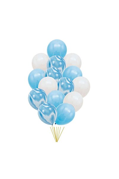MP Mirific Party Set de 15 baloane din latex, albastre și albe