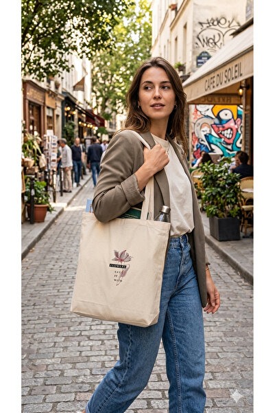 RMY MODA Organic Fabric Fruit Patterned 100% Canvas Daily Shoulder Bag