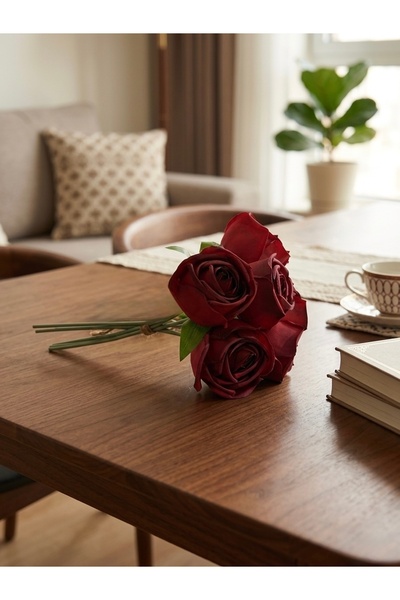 Lilac Home Yapay Çiçek 6’Lı Lüx Gül Demeti