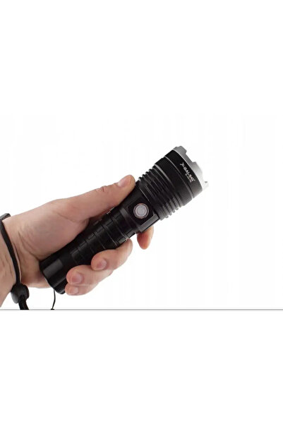 X-Balog مصباح يدوي LED قوي P 50 قابل لإعادة الشحن مع عدسة تكبير