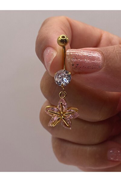 kurukafagift Göbek Piercing Çiçek Piercing Sallantılı