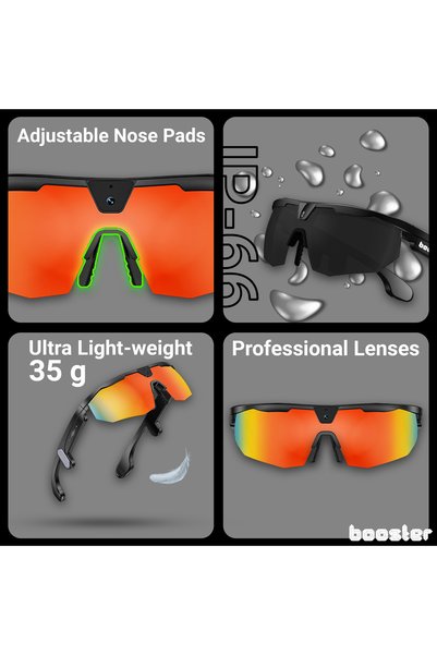 BOOSTER REVIEW Booster Vision Ride Ochelari Smart cu Cameră 8MP, Bluetooth 5.3, WiFi, Control Vocal AI, IP66, USB-C, pentru Ciclism și Sport