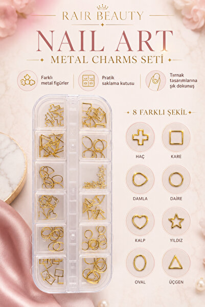 RAİR BEAUTY Tırnak Süsleme Taşı Gold Renk
