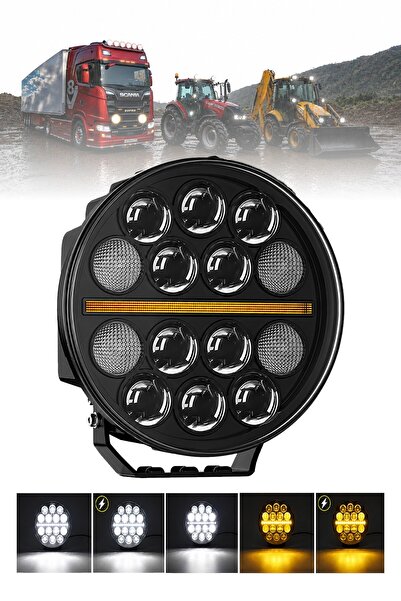 DEKOHOP Tır Kamyon İş Makinesi 9 inç Led Sis Farı Angel Halka Metal Döküm Kas...