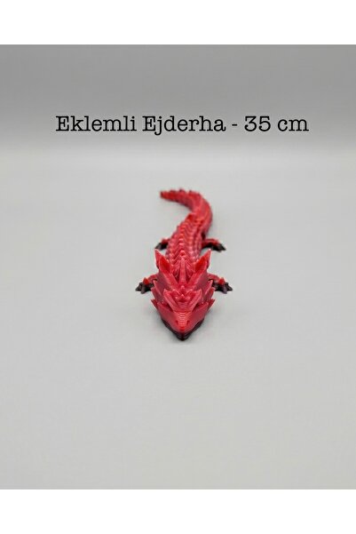 3DcraftTr Eklemli Ejderha Figürü - 35 cm Hareketli 3D Baskı Stres Oyuncağı ve...
