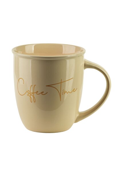 MONDEX Cană Porțelan Prima HENDIA Coffee Time 330 ml 9x13x10 cm Bej 1 buc.