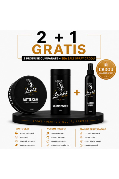LooksConcept 2 + 1 GRATIS - Produse pentru întreținerea părului(bărbați) - PROMO