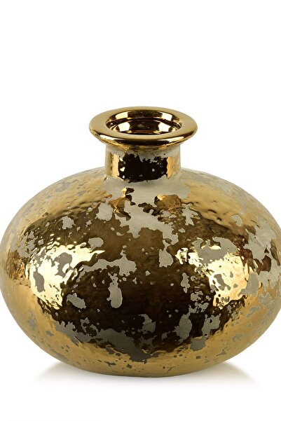 MONDEX Vază Ceramică YARINE GOLD 14x6x15 cm Auriu/Bej 1 buc.