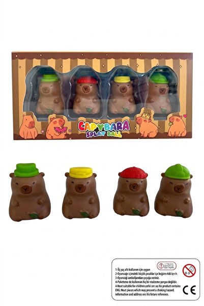 Capybara Splat Ball 4'lü Stres Topu Seti Eğlenceli Figür Oyuncak