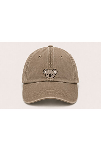 WeavedCo Koala Nakışlı Vintage Yıkamalı Beyzbol Şapkası